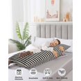 thumbnail image 4 of Black Striped Body Pillow Covers, Modern Simple Farmhouse Beige Vintage Soft Bed Throw Pillowcases Breathable Cooling Long Lumbar Body Pillow Sham Cover for Bed Sofa 20''x54'', 4 of 7
