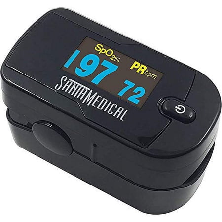 Santamedical Generation 2 OLED Fingertip Pulse Oximeter Oximetry Blood Oxygen Saturation Monitor with lanyard - Black