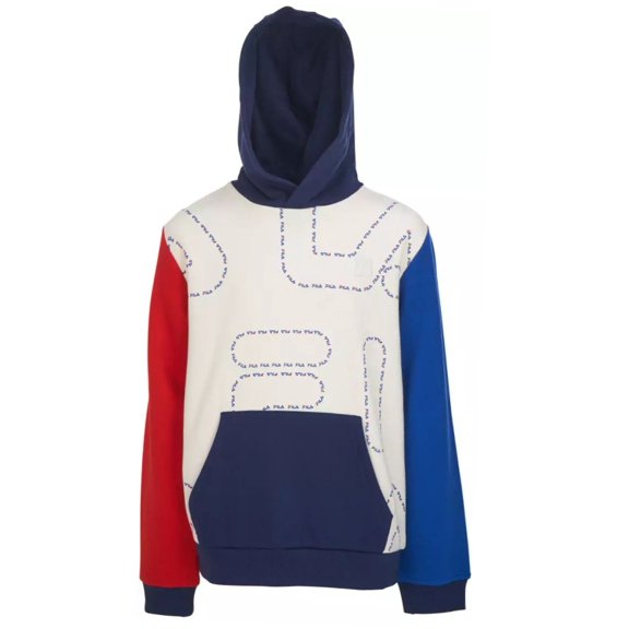 Fila Hunter Allover Print Boys Active Hoodies Size S, Color: Off-White/Navy