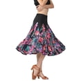 thumbnail image 1 of Falda de baile de salón para mujer, falda de práctica para baile latino, rumba, flamenco Negro, 1 of 6