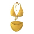 thumbnail image 4 of Prolriy Bikini Sets for Women, Women's Fashionable and Sexy Solid Color Bikini Swimsuit Set with Breast Pads Womens Swimsuits Yellow M, 4 of 4