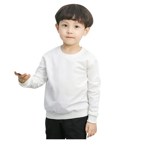 

Dadaria Toddler Sweatshirt 0-8Y Newborn Infant Baby Boys Girls Solid Fashion Loose Warm Tops Sweatshirt Clothes White 100 Toddler