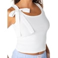 thumbnail image 5 of Celebrity Pink Women's Removable Bow Ribbed Tank Top, Sizes XS-XXXL, 5 of 7