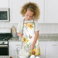 thumbnail image 4 of White Butterfly Bee Sunflower Pattern Kids Aprons for Girls and Boys,Adjustable Neck Strap Toddler Aprons for Kids Cooking Baking, 4 of 6