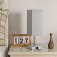 thumbnail image 3 of Bedside Lamps,Touch Control Table Lamp with USB A+C Charging Ports, for Bedroom Living Room Grey Fabric Shade (LED Bulb Included), 3 of 5