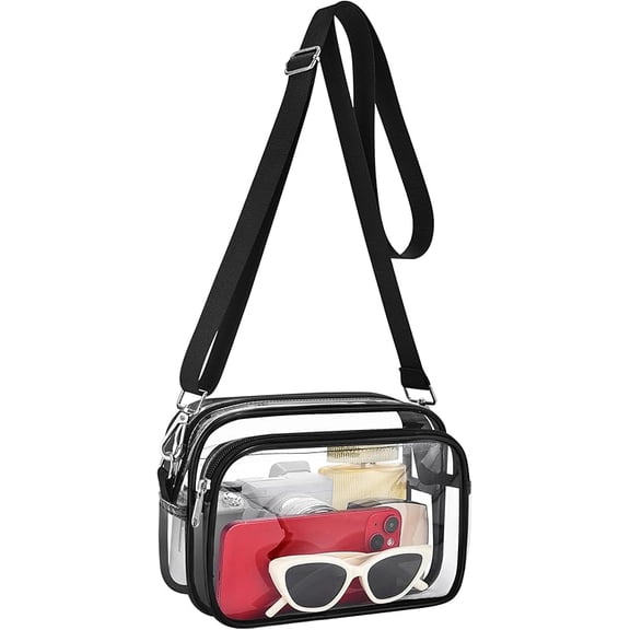 XUET Clear Bag for Stadium Events, Clear Purse with Removeble Strap, Stadium Bag for Sporting Work Festival and Concert
