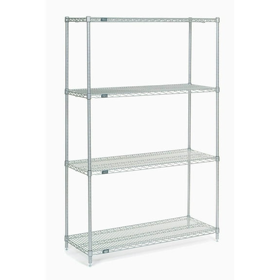 Global Industrial 18488Z 48 x 18 x 86 in. Nexel Poly-Z-Brite Wire Shelving, Clear