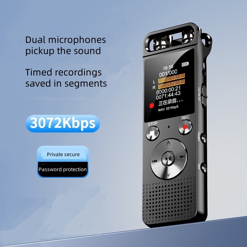 GL-99 8GB Long Endurance Dual Mic Digital Voice Audio Recorder Learning Business Conference Meeting Interview Wedding Dictaphone
