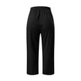 thumbnail image 5 of XFHLMJFF Women's Wide Leg Lounge Pants High Waisted Loose Ladies Capri Yoga Slacks Comfortable Drawstring Workout Sweat Chic Trousers, 5 of 5