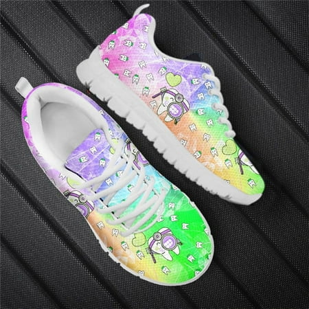 

2024 Men Lace Up Flats Sneakers Cartoon Galaxy Dental/Tooth/Dentist Print Casual Shoes For Women Designer Footwear Ladies Shoes