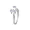 thumbnail image 2 of Round White Cubic Zirconia Three Stone Enhancer Guard Ring 14K White Gold Ring Size - 10, 2 of 3
