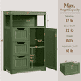 thumbnail image 6 of Alden Design 34″ Tall Bathroom Floor Cabinet with Adjustable Shelf and 3 Drawers, Green, 6 of 9