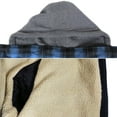 thumbnail image 2 of Men's Heavyweight Flannel Zip Up Fleece Lined Plaid Sherpa Hoodie Jacket (#701 Blue, 4XL), 2 of 2