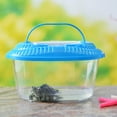 thumbnail image 3 of Tanque de plástico grande, mediano y pequeño para tortugas, tanque para peces de colores, caja de alimentación para reptiles, caja de transporte transparente portátil, caja para tortugas, 3 of 5