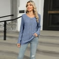thumbnail image 4 of SWSMCLT Women's Soft Pullover Sweater Warm Top Elegant Duster Cardigan Crewneck Long Sleeve Fashion Spring Loose Blue X-Large, 4 of 5