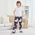 thumbnail image 6 of Cute Rabbit with Flowers Pattern Pajama Pants Soft Lightweight Lounge Pants Bottoms Sleep Pants Warm Comfy, 6 of 9