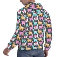 thumbnail image 6 of Fotbe Men's Hoodie with Colorful Alpaca Pattern - Kangaroo Pocket Pullover Hooded Sweatshirt, Perfect for Daily Wear, Travel, and Home-Large, 6 of 7