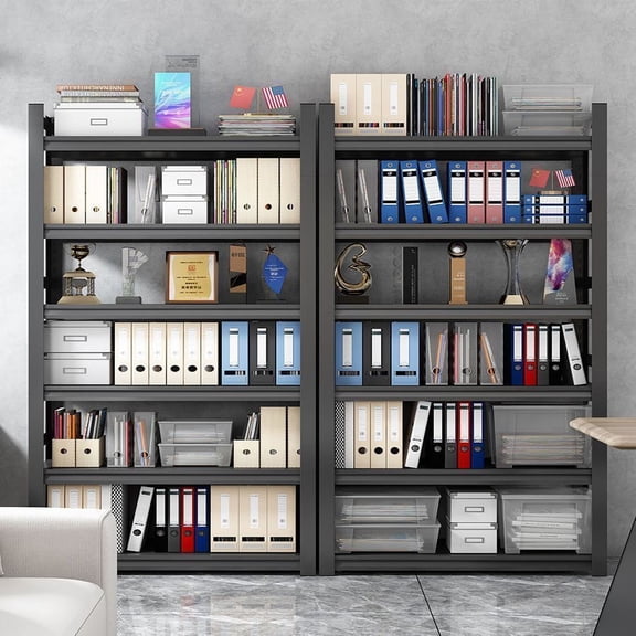 40" W 5-Tier Garage Shelving Heavy Duty 16"D x 40"W x 72"H Storage Shelves 3000LBS Metal Shelving Unit Adjustable Storage Utility Rack for Warehouse Pantry Kitchen, Black