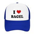 thumbnail image 2 of I Heart Bagel Love Food Funny Trucker Hat Baseball Cap Unisex Blue, 2 of 5