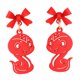 thumbnail image 1 of Pendientes con forma de serpiente jinwen Lazo Rojo 1,4 cm x 3,5 cm, 1 of 8