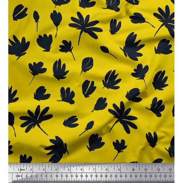 Soimoi Rayon Fabric Wildflower Floral Print Sewing Fabric Yard 42 Inch Wide