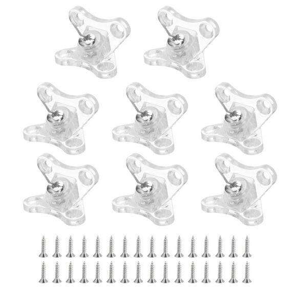 8Pack Removable Corner Brace, Metal Butterfly L Brackets Right Angle Support with Screws (Clear)