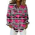 thumbnail image 2 of Dwralegc Womens Button Down Shirts Button Down Collared Blouses Dressy Lightweight Heart Print Clothes Loose Plus Holiday Shirt Black S, 2 of 5