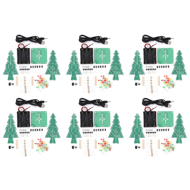 Kit de práctica de soldadura de PCB de árbol 3D DIY de Navidad para amantes del bricolaje (3 colores)