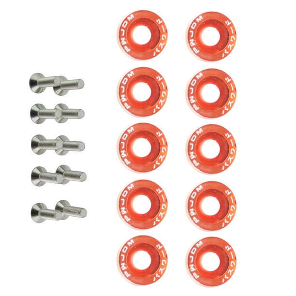 Juego surtido de arandelas de tornillos Scienceny 10 piezas pernos de Aleación de aluminio Naranja