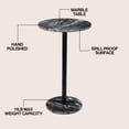 thumbnail image 4 of JONATHAN Y 10" x 22.25" Black Marble and Iron Drink Table, Contemporary Minimalist Round Pedestal Accent Side Table MTB1110B, 4 of 8