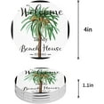 thumbnail image 1 of POGLIP Summer Retro Coconut Tree White Set of 8 Round Coaster for Drinks, Absorbent Ceramic Stone Coasters Cup Mat with Cork Base for Home Kitchen Room Coffee Table Bar Decor, 1 of 5