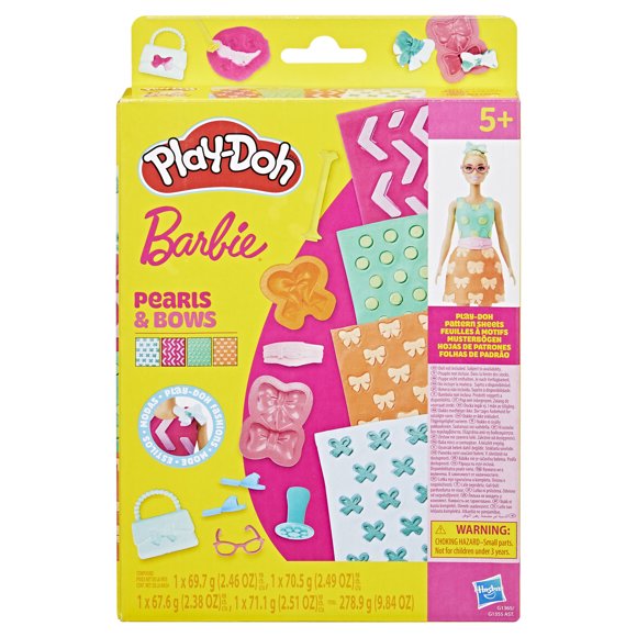 Play-Doh Barbie Perles et nœuds, recharges pour coffret de pâte à modeler