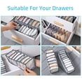 thumbnail image 1 of 3 Packs Foldable Nylon Underwear Drawer Organiser Divider, Washable Transparent Underwear Storage Box For Bras, Socks And Panties，6 Grid Bra Box + 7 Grid Panties Box + 11 Grid Socks Box（Grey）, 1 of 7