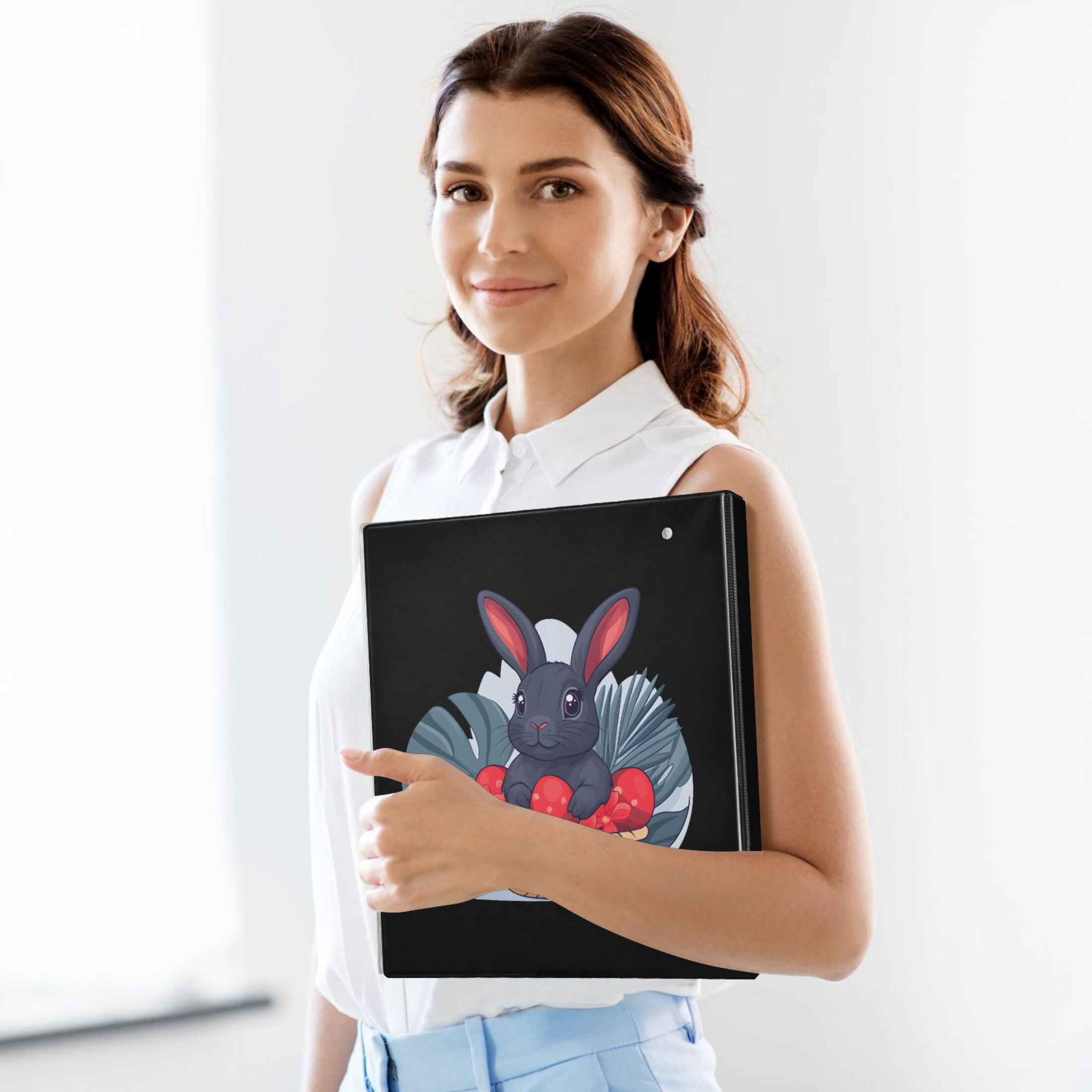 joogoo Rabbit-a5 Hardcover 3 Ring Binder 1.5" Round Rings Interior Pockets Binders Organizer 2 Pack