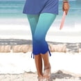 thumbnail image 2 of SMihono Clearance Printed Cropped Capri Pants Womens Plus Skinny Slim Fit Female Casual Outwear Womens Summer Drawstring for Women Tops Blue M, 2 of 5
