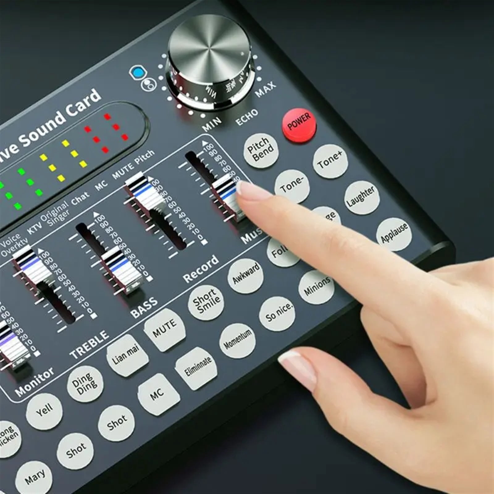 Electric Sound Effects Microphone Mixer for Phone PC Computer Au-dio Sound Card ,Precision Control
