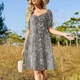 thumbnail image 4 of Vestido de manga corta con estampado de serpiente para mujer, vestido largo para mujer, vestido de dama de honor para mujer, estilo coreano., 4 of 7