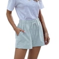 thumbnail image 1 of Pantalones cortos con cordón para mujer Pantalones cortos casuales con cintura elástica de verano con cordones elásticos, 1 of 5