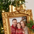 thumbnail image 4 of Christmas Photo Ornament,Picture Frame Cedar Decoration Bow Top Design Hanging Keepsake for Christmas Tree Mantel Home Decor, 4 of 6