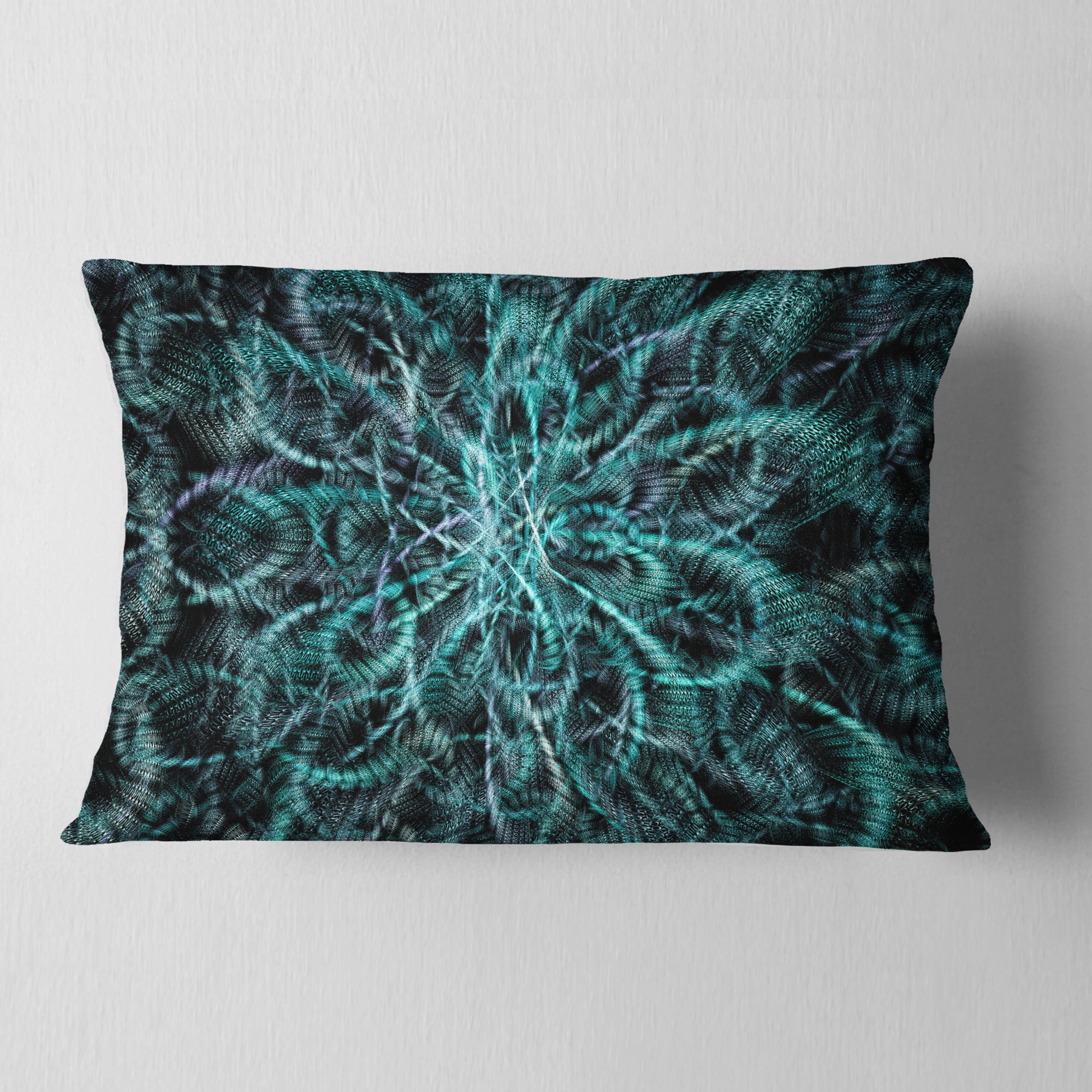 Designart Unusual Starry Fractal Metal Grill - Abstract Throw Pillow - 12x20