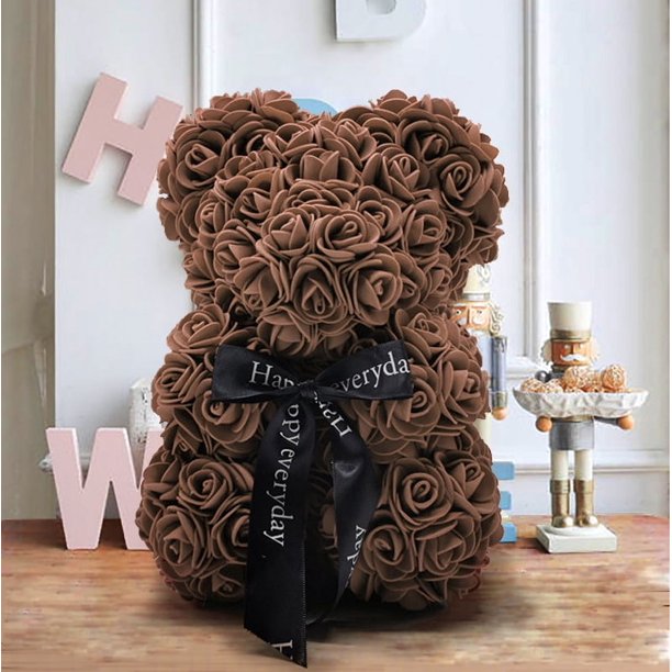 520 Oso rosa con flor eterna, regalo de San Valentín, regalo de cumpleaños, ramo de muñeca rosa, suministro de fábrica