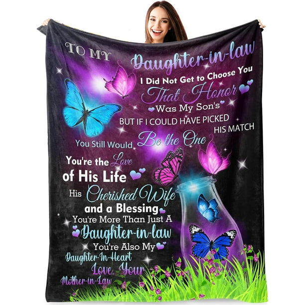 LHSHID Daughter in Law Gifts Blanket Daughter in Law Gift Ideas Gifts for Future Daughter in Law Birthday Valentine's Anniversary Wedding Day Flannel Throw Blanket 50"x60"