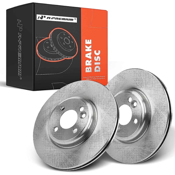 A-Premium 10.87 inch (276mm) Front Vented Disc Brake Rotors Compatible with Select Mini Models - Cooper 2007-2015 1.6L, 2-PC Set