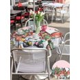 thumbnail image 4 of Outdoor Tablecloth with Umbrella Hole and Zipper, Pink Christmas Gnomes Round Table Cloth 54 Inch Waterproof Tablecloth, Xmas Winter Forest Pine Tree Picnic Table Cover for Patio Camping, 4 of 7