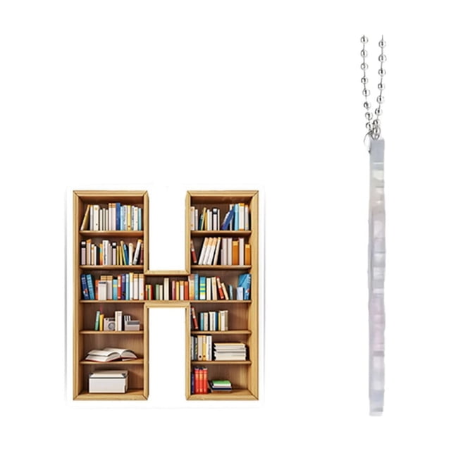 H 26 Letter Acrylic Keychain Pendant For Bookshelf With Colorful Design, Durable Acrylic Material And 26 Alphabet Patterns For Keychains, Pendants And Diy Crafts 7.5X8.5X0.3In 0.5Lb