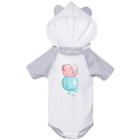 

Inktastic Cute Axolotl Sitting on a Bubble Gift Baby Boy or Baby Girl Bodysuit