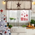 thumbnail image 6 of 2 Pack Valances for Windows, Western Star Brown Window Valances for Living Room/Bedroom/Bathroom, Texas Stars Retro Farmhouse Buffalo Plaid Light Filtering Kitchen Curtain Valance 42"W x18" L, 6 of 9