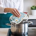 thumbnail image 4 of Blue Daisy Flower Pot Holders for Kitchen Heatproof Potholder, 3 Pack White Farmhouse Floral Spring Hot Pads Multipurpose Oven Pads Cloth Potholders Trivet for Cooking Baking, 4 of 8