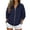 Navy #043, variant on Full Zip Up Sweatshirt Women No Hood Oversized Casual Long Sleeve Collared Jacket 2026 Fall Winter Loose Clothes, S-3XL