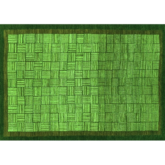 Ahgly Company Indoor Rectangle Abstract Green Modern Area Rugs, 8' x 10'